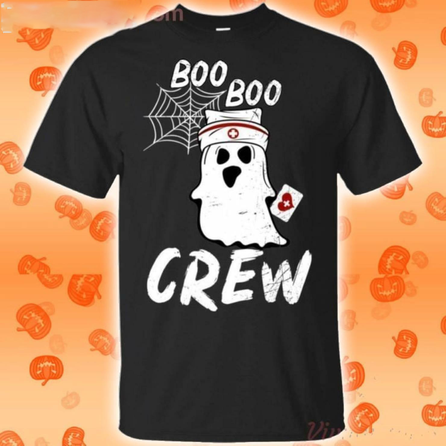 Nurse Ghost Boo Boo Crew Heart halloween shirt