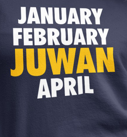 January February Juwan April shirt