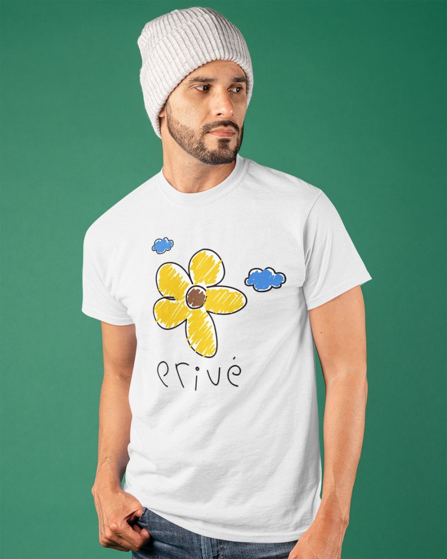 Flower Impression Ringer Shirt