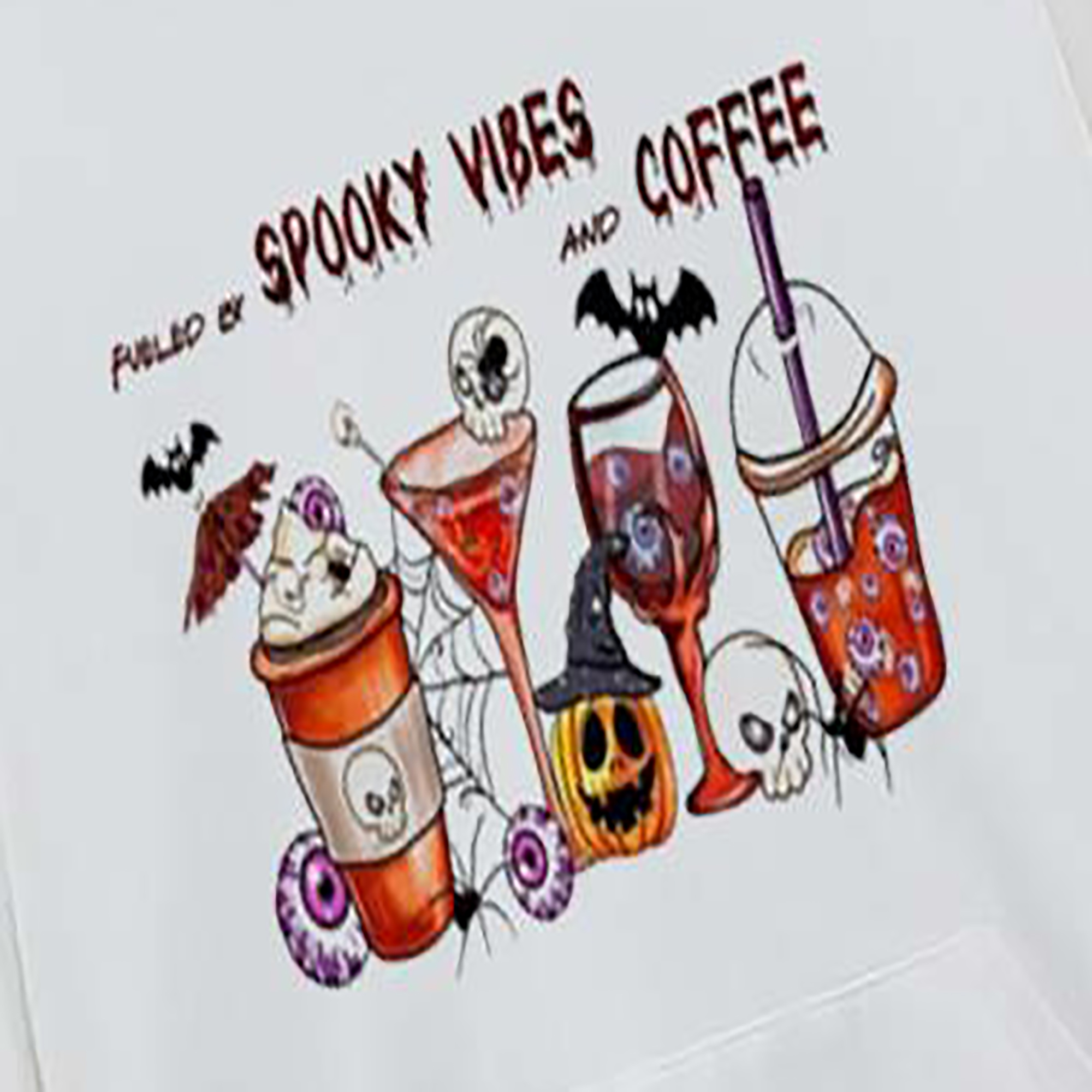 Fueled By Spooky Vibes And Coffee Halloween shirt