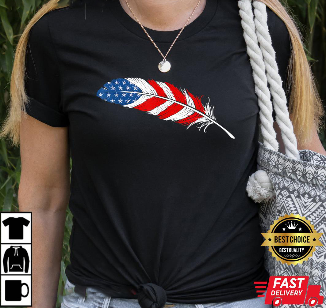 Native American Feather Flag Indian Pride Veteran SHIRT