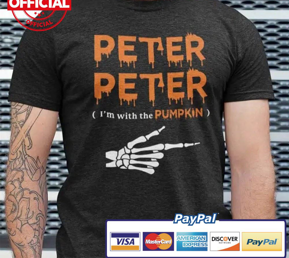 Peter Peter, I’m With The Pumpkin Skeleton Hand Halloween shirt