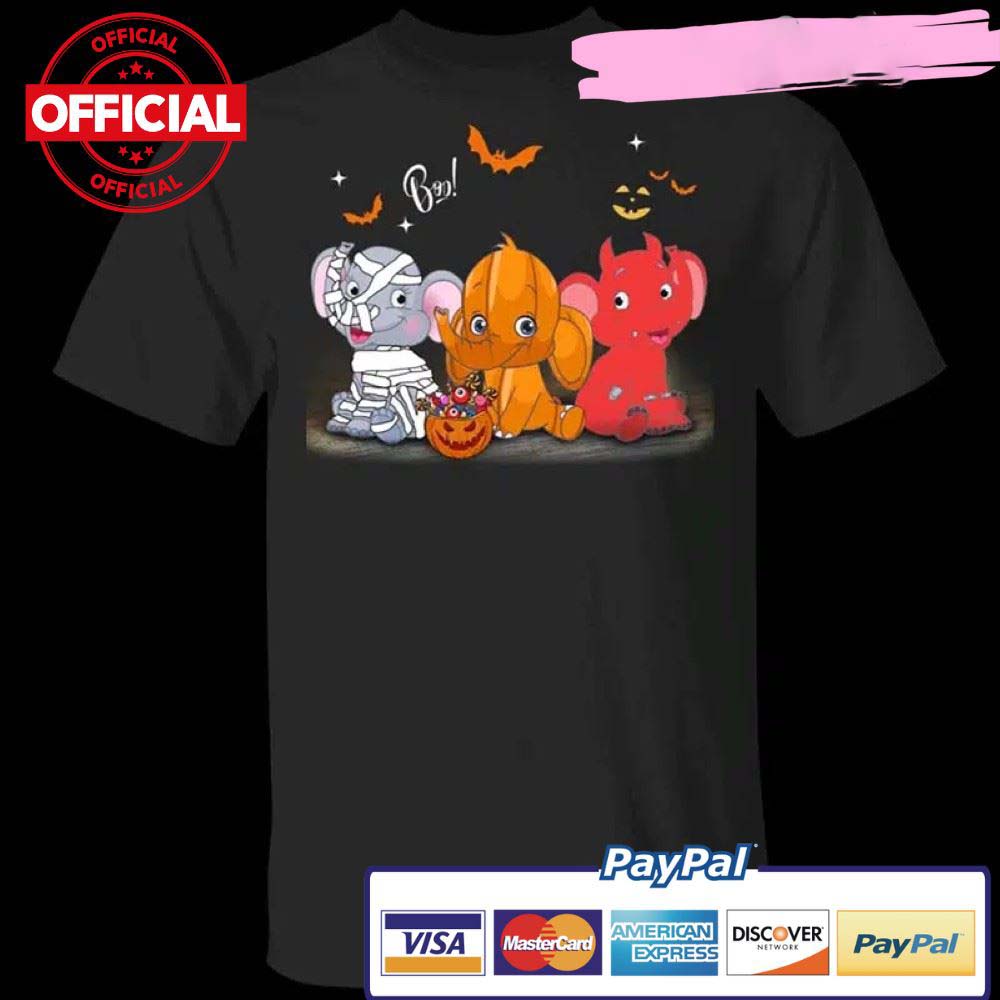 Halloween Cute Elephants Cosplay Pumpkin shirt