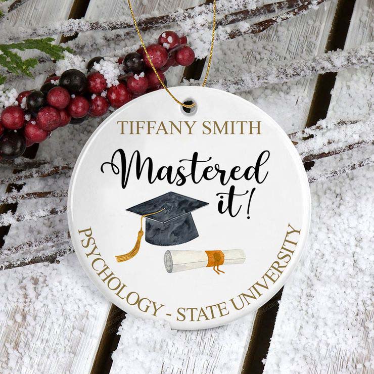 Ornament Custom Name Mastered It Graduation Ornament 3 Ornament Custom Name Mastered It Graduation Ornament