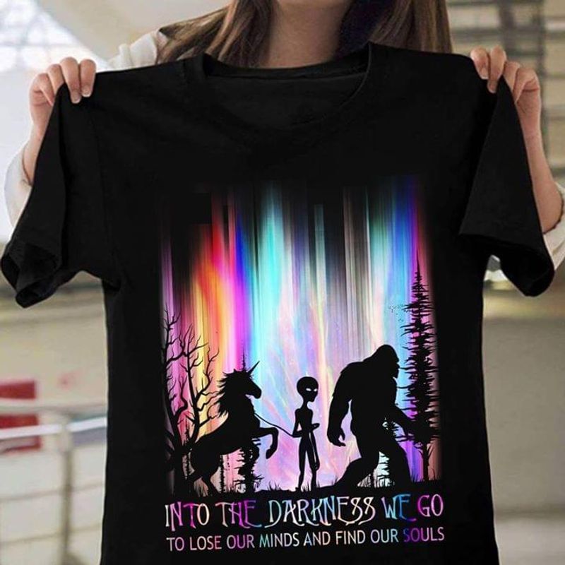 Happy Halloween Bigfoot Alien &amp Unicorn Into shirt