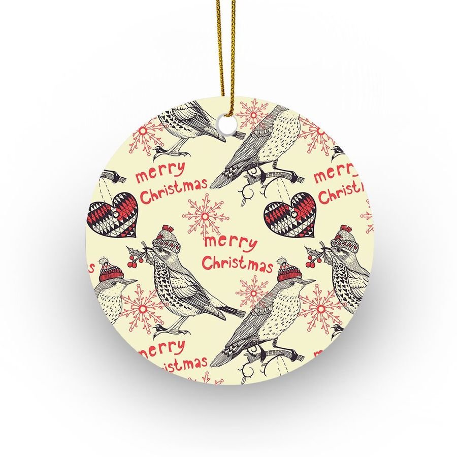 Christmas Robin Birds Circle Ornament Bird Lovers