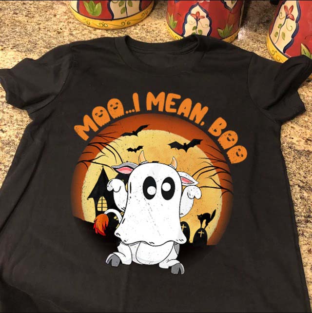 Cow Moo I mean Boo Halloween shirt