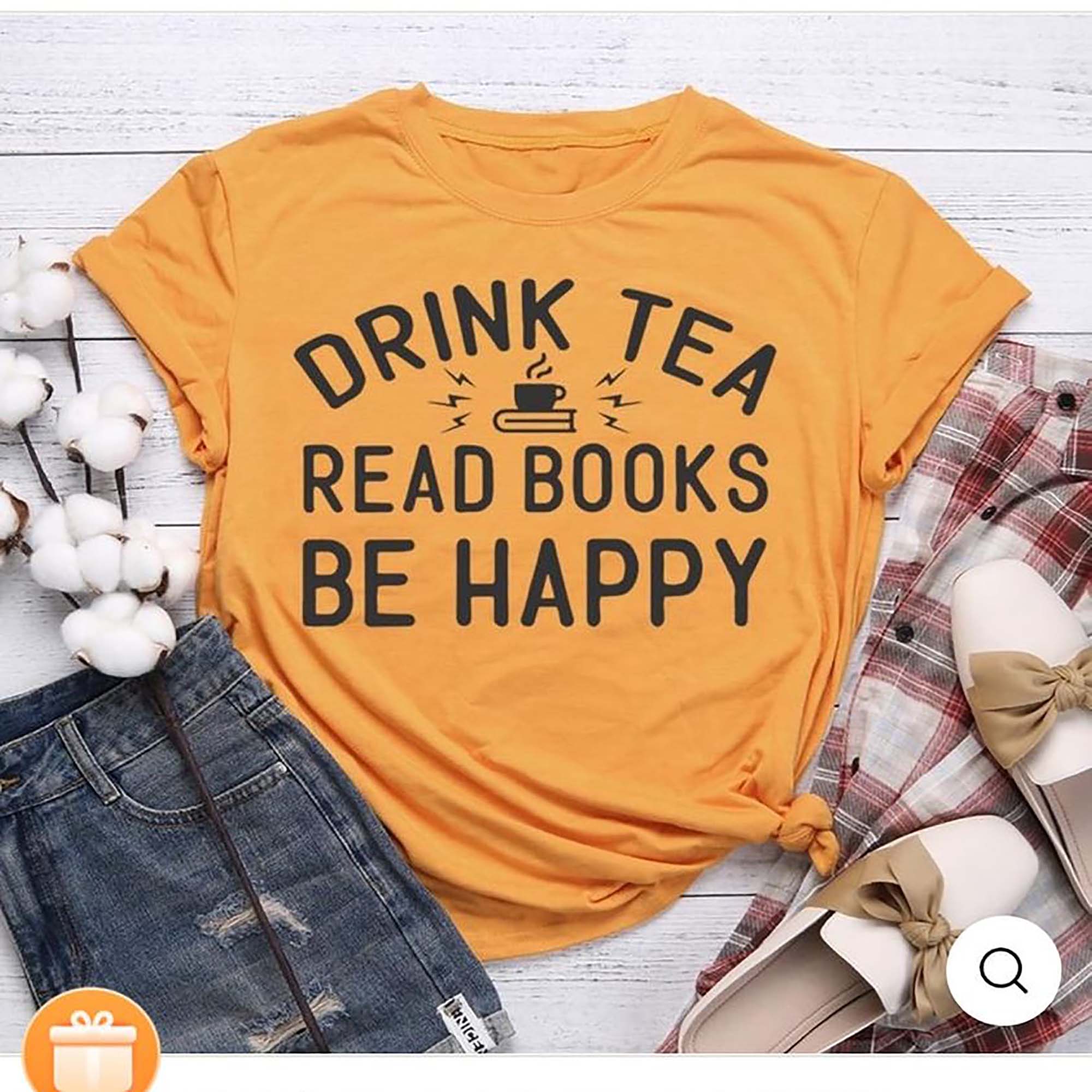 Drink tea read books be happy shirt