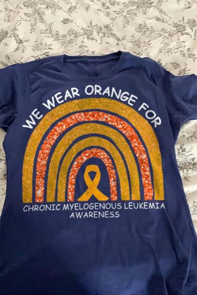 We Wear Orange For Chronic Myelogenous Leukemia Awareness Rainbow shirt