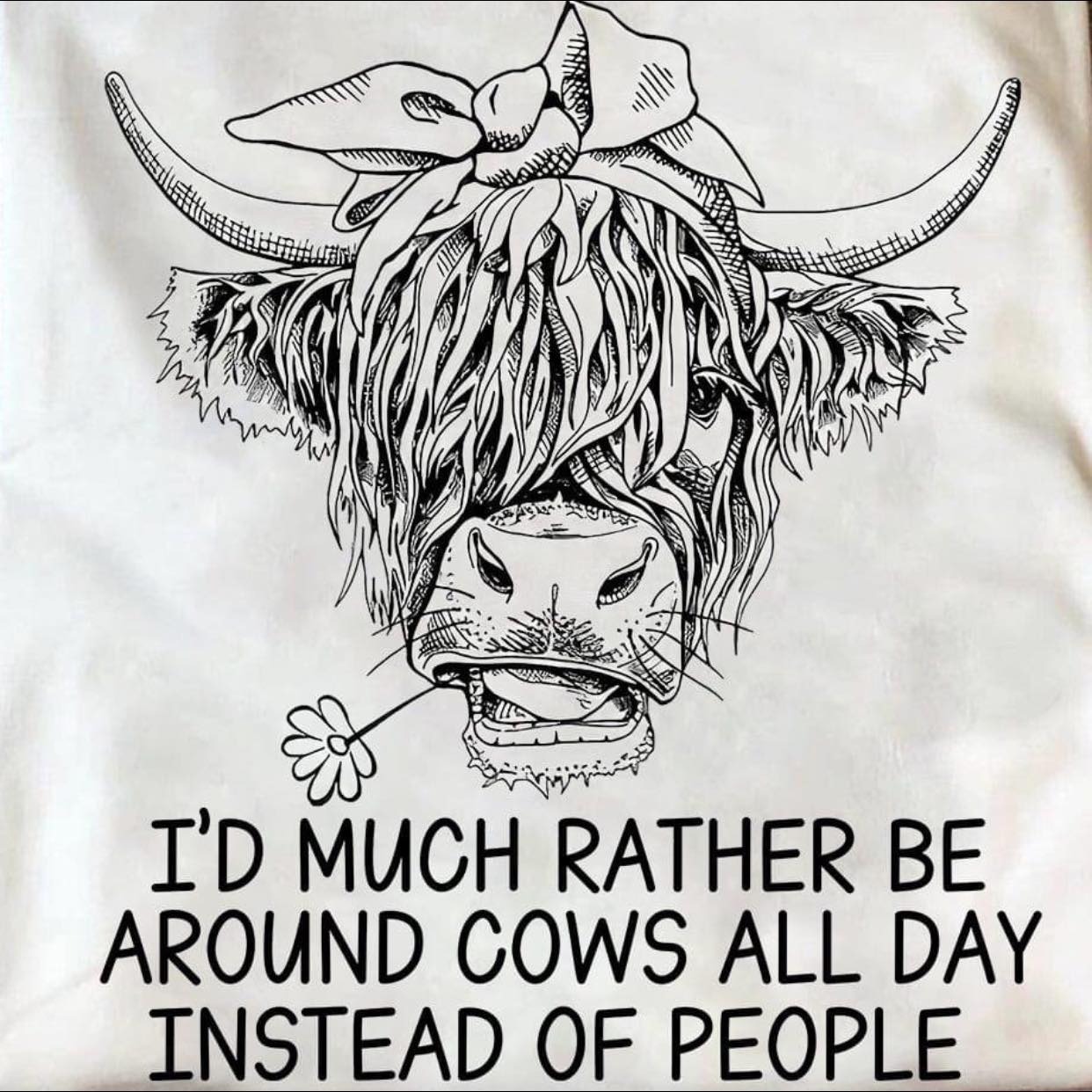 I'd Much Rather Be Around Cows All Day Instead Of People shirt