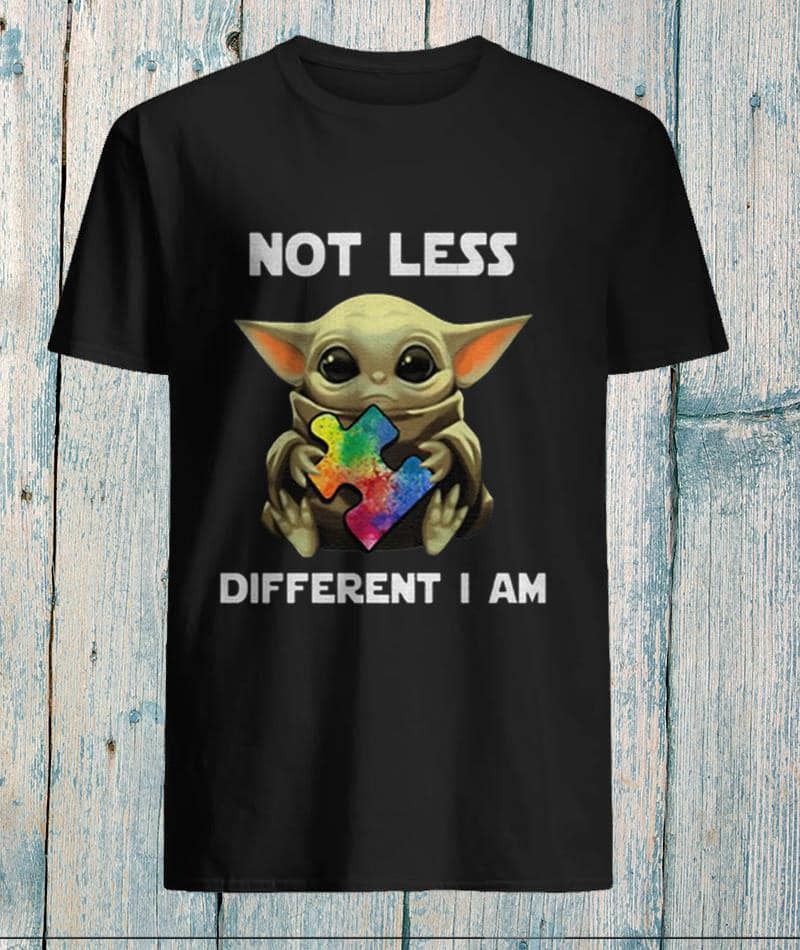 Yoda Not Less Different I Am Autism Awareness shirt