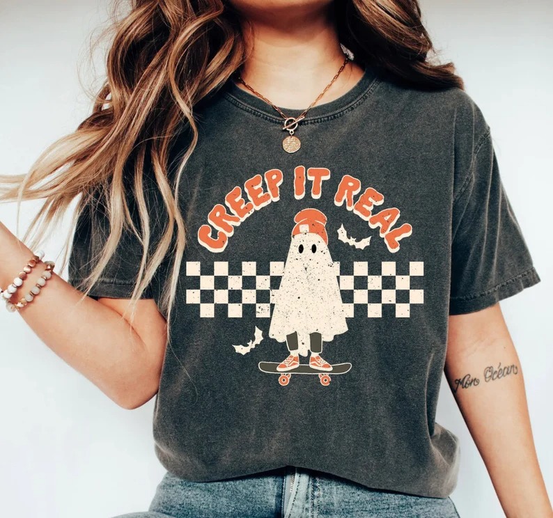 Creep It Real Retro Fall Cute Ghost Halloween shirt