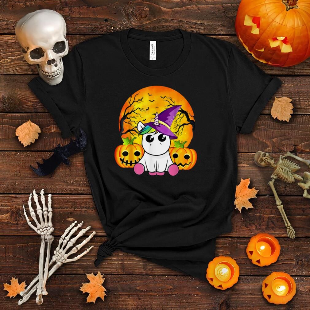 Cute Unicorn Wearing A Witch Hat Halloween Cute Pumpkin Shirt 4 Cute Unicorn Wearing A Witch Hat Halloween Cute Pumpkin Shirt