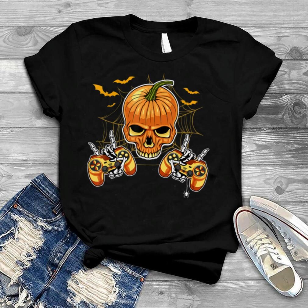 Pumpkin skull game controller Happy Halloween SHIRT 4 Pumpkin skull game controller Happy Halloween SHIRT