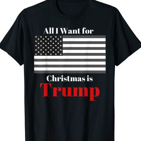 All I Want For Christmas Is Trump American Flag shirt