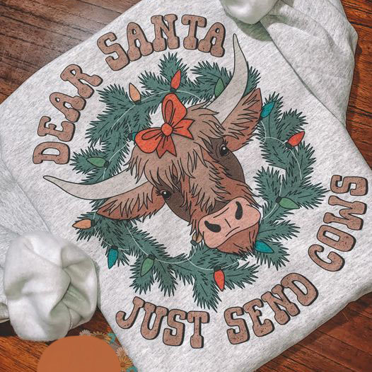 Dear santa just send cows christmas shirt