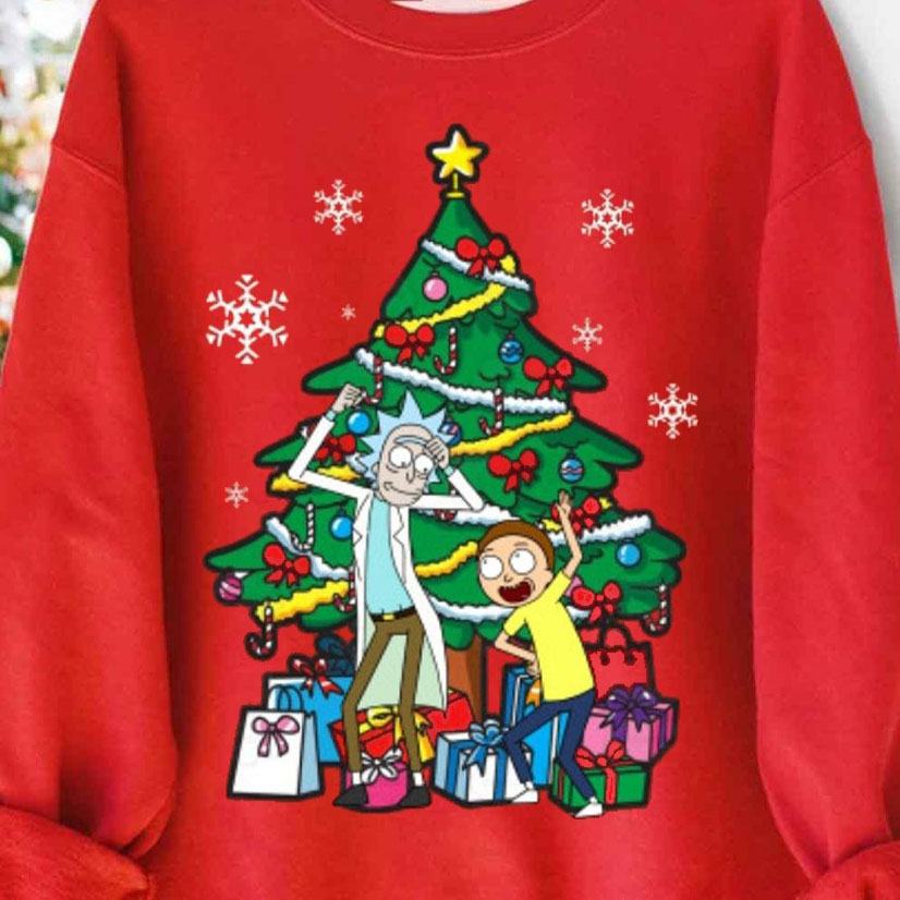 Dancing Around Christmas Tree Rick And Morty shirt