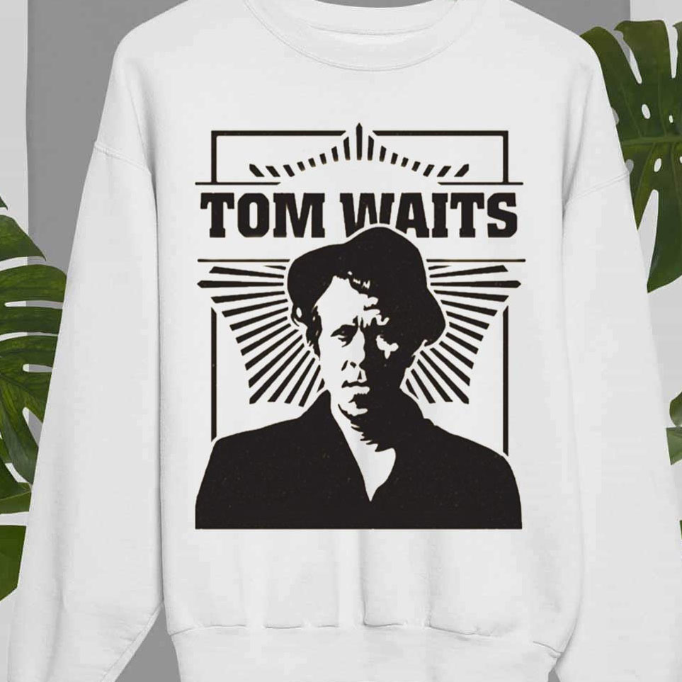 Black And White Portrait Tom Waits Musican shirt