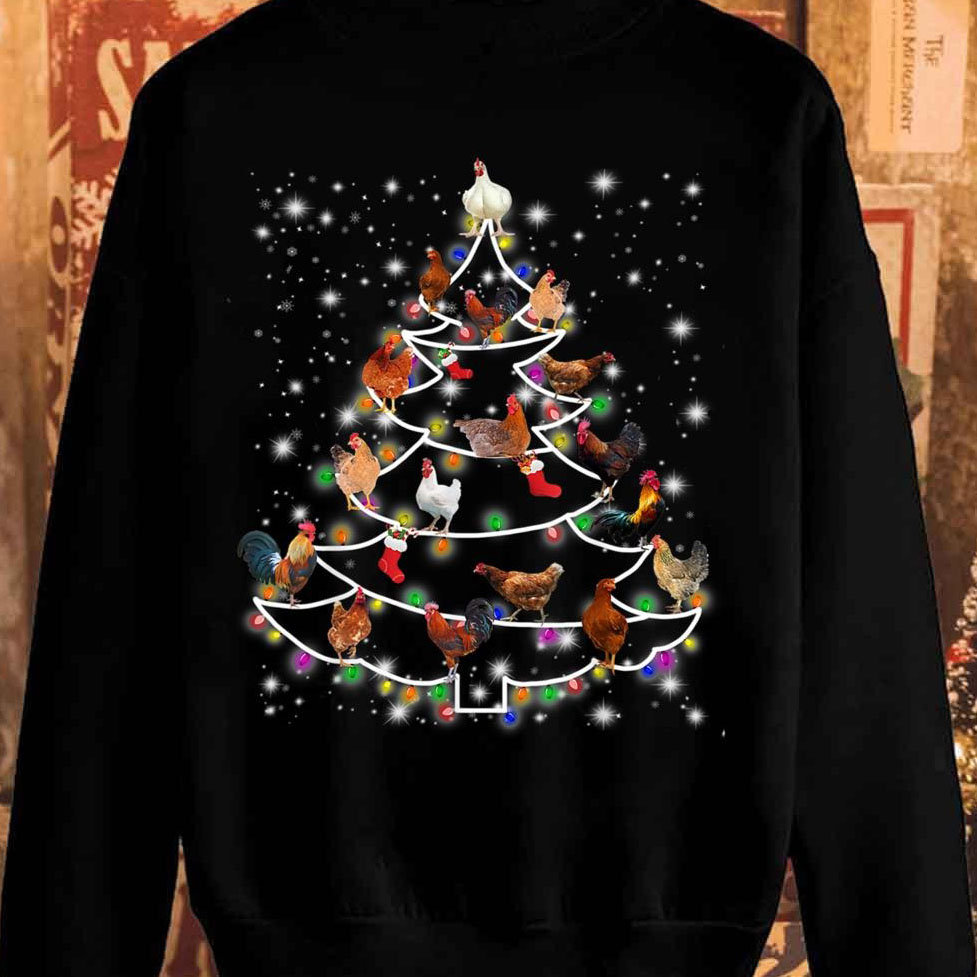 Chickens Yes I Yam Christmas Tree shirt