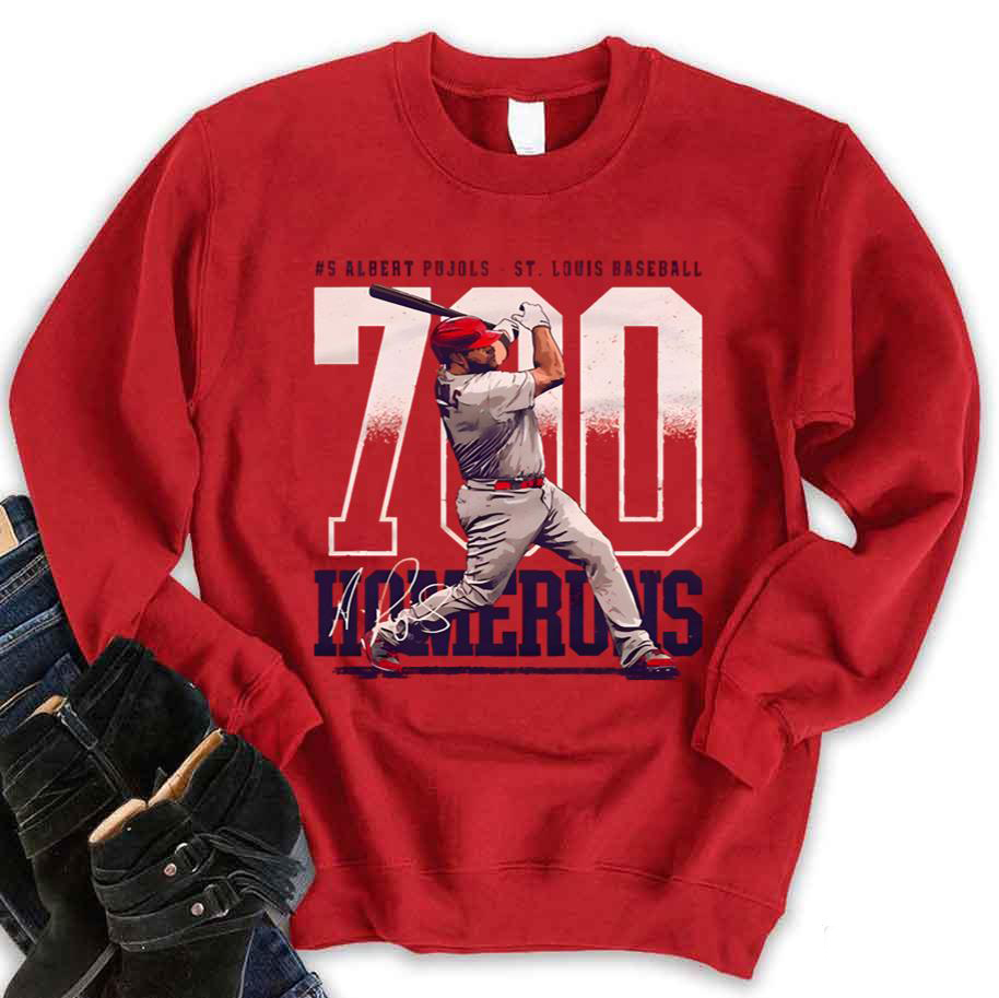 Albert Pujols 700 Homeruns St. Louis Cardinals MLB signature shirt