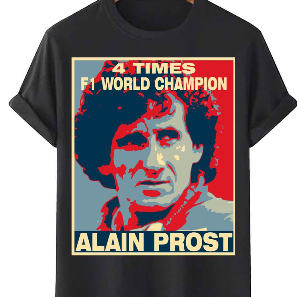 4 Times F1 Champion Alain Prost shirt