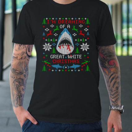 Funny Great White Shark Ugly Christmas shirt