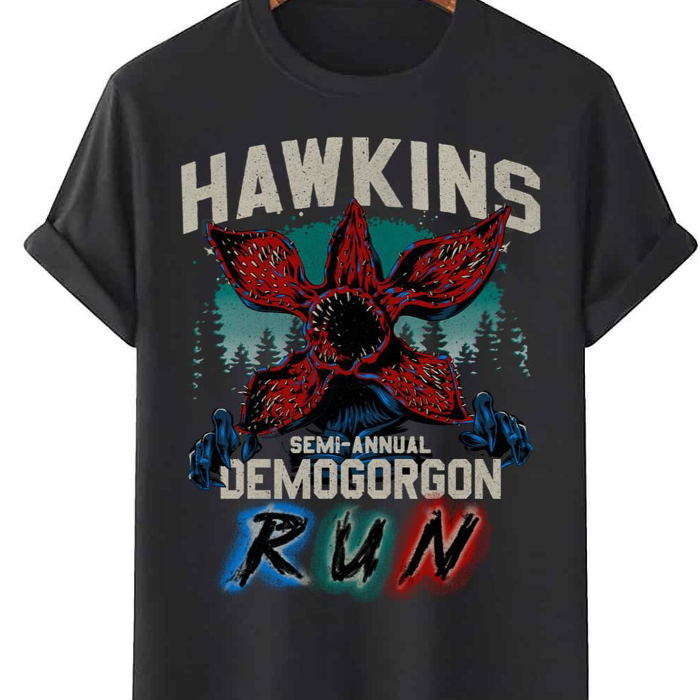 Hawkins Runner Cartoon Art Stranger Things shirt