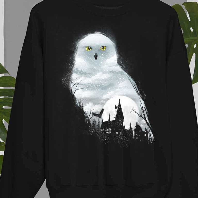 Hedwig Owl Design Hogwarts Magic School Harry Potter shirt