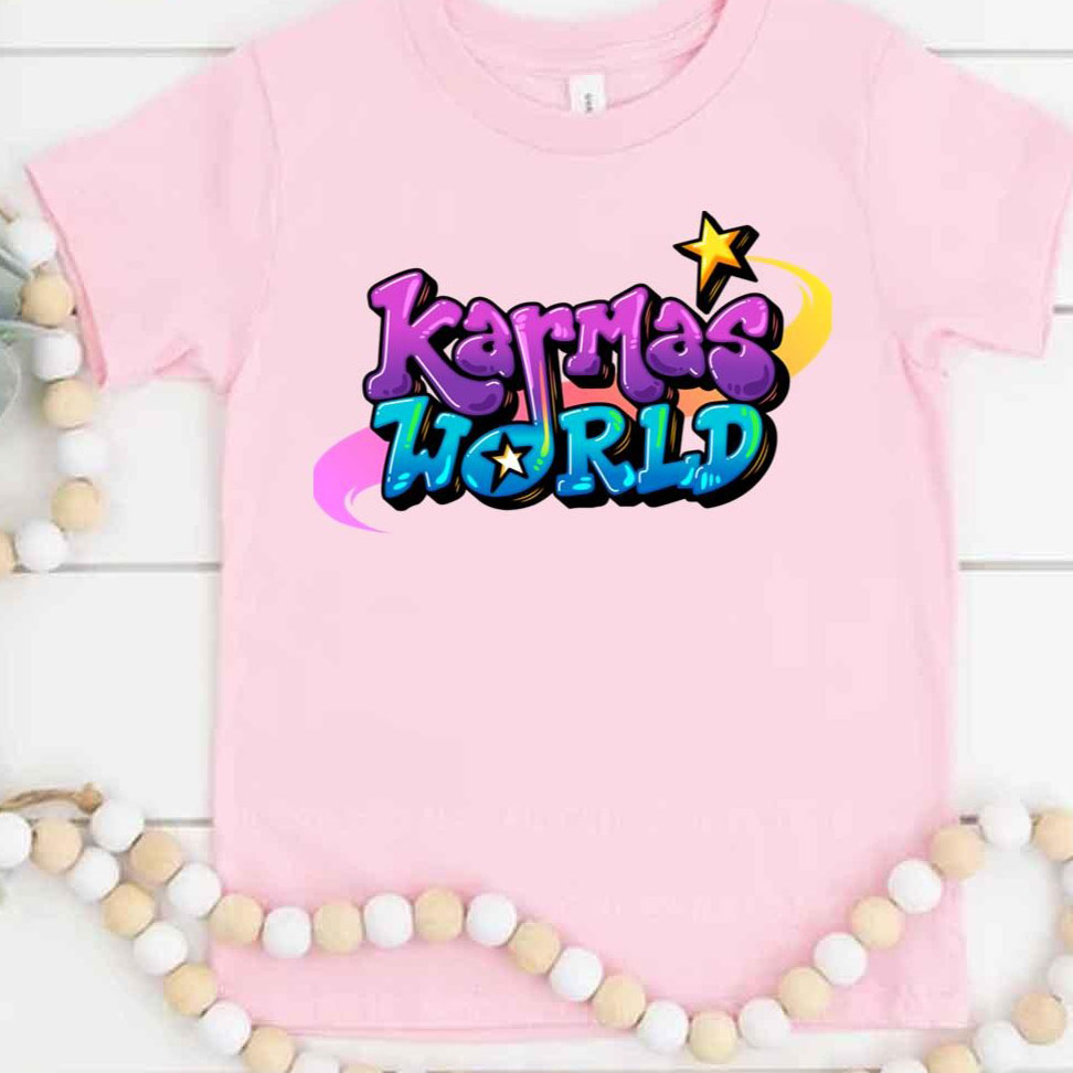 Logo Design Karma’s World shirt