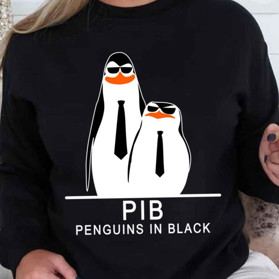 Penguins In Black Funny Design Men In Black shirt