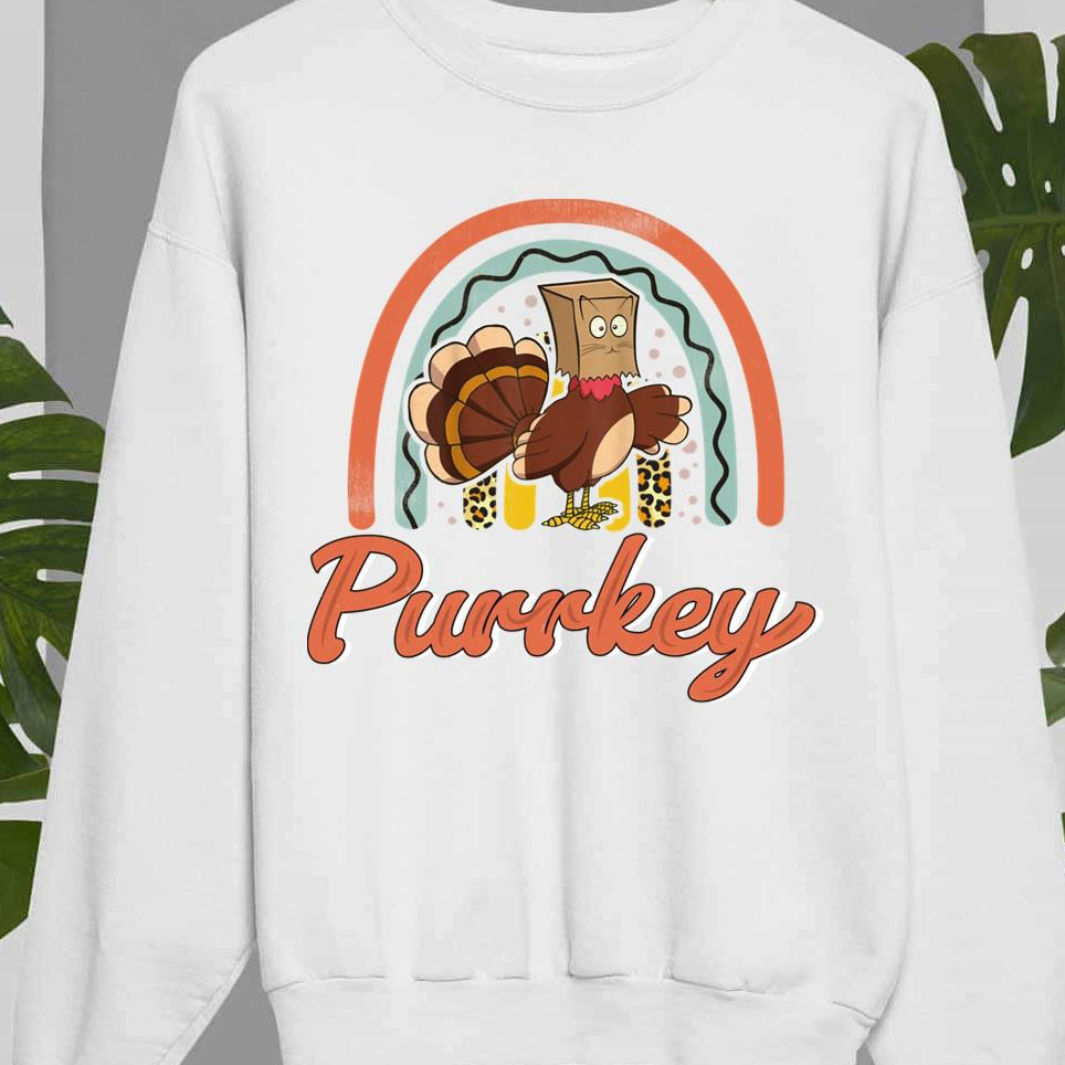 Purrkey Thanksgiving Hallothanksmas Funny Thanksgiving Turkey Art shirt