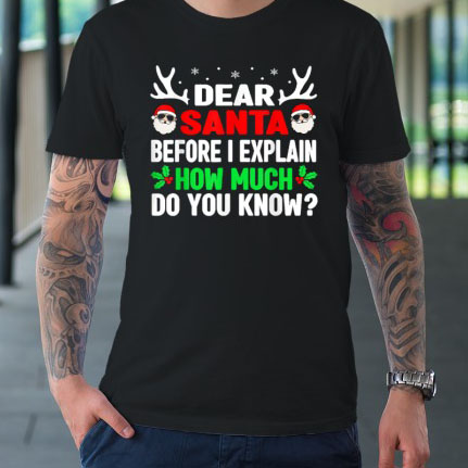 Funny Christmas Shirts Kids Adults Dear Santa I Can Explain shirt
