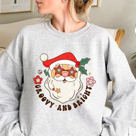 Groovy and Bright vintage Santa Christmas shirt