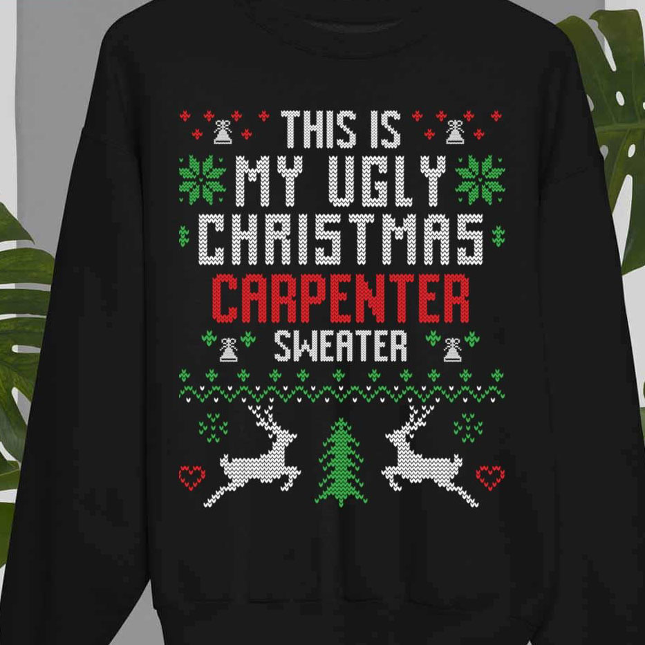 Carpenter Ugly Christmas Sweater Pattern shirt
