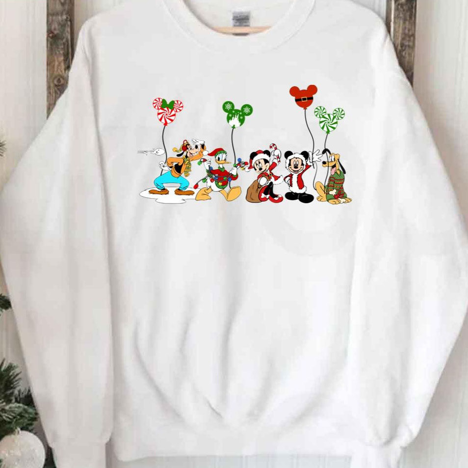 Christmas Friends Santa Claus Costume Pluto Donald Goofy Disney shirt
