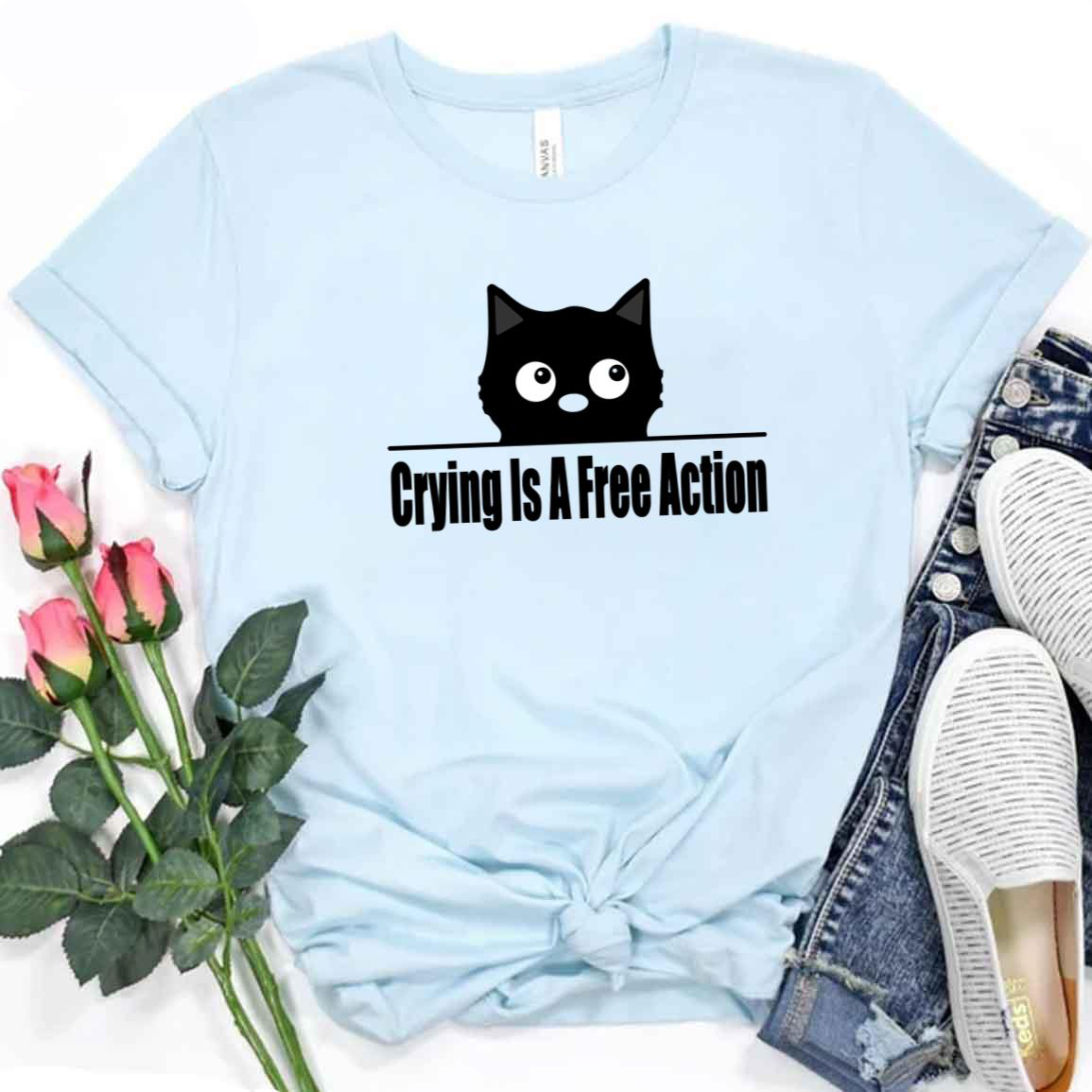 Crying Is A Free Actioncat Crying shirt